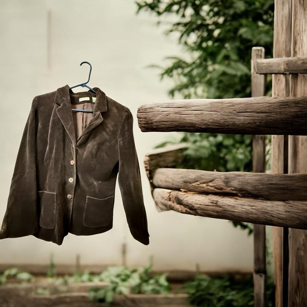 Ann Taylor Dark Brown Women's Blazer Velvet Feel Size 10 Vintage